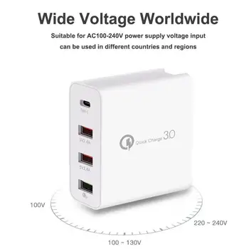 

48W Multi Quick Charger PD Type C USB Charger For Samsung UK Charger Adapter Plug EU Tablet Wall 3.0 AU Fast iPhone Huawei P8J3