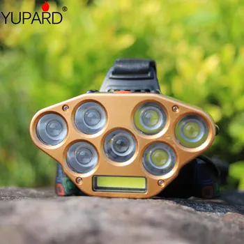 

Outdoor High Power Searchlight 8 LED Headlight T6 + COB Glare Charging Headlight Night Fishing Light Fishing Light 18650 batter