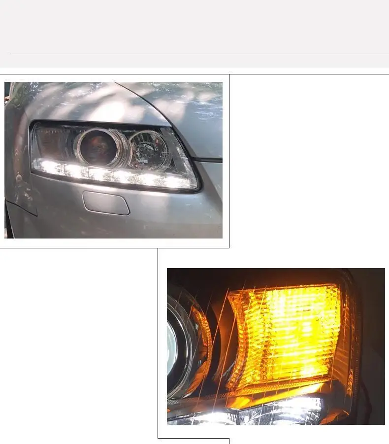 Внешний Luces Para Automovil Стайлинг Drl светодиодные Автомобильные дневные ходовые фары Задние Автомобильные фары в сборе 09 10 11 для Audi A6L