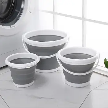 

Portable Folding Bucket Silicone Plastic Bucket Children Outdoor Car Wash Fishing Travel Home Multi-Function 10L / 5L / 3L Small