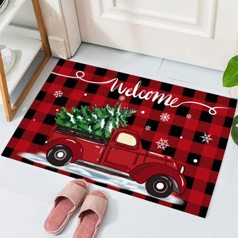 Christmas Doormat Xmas Gnome Tree Decorative Mat Non Slip Washable Winter  Door Mat For Indoor Outdoor Bathroom Kitchen