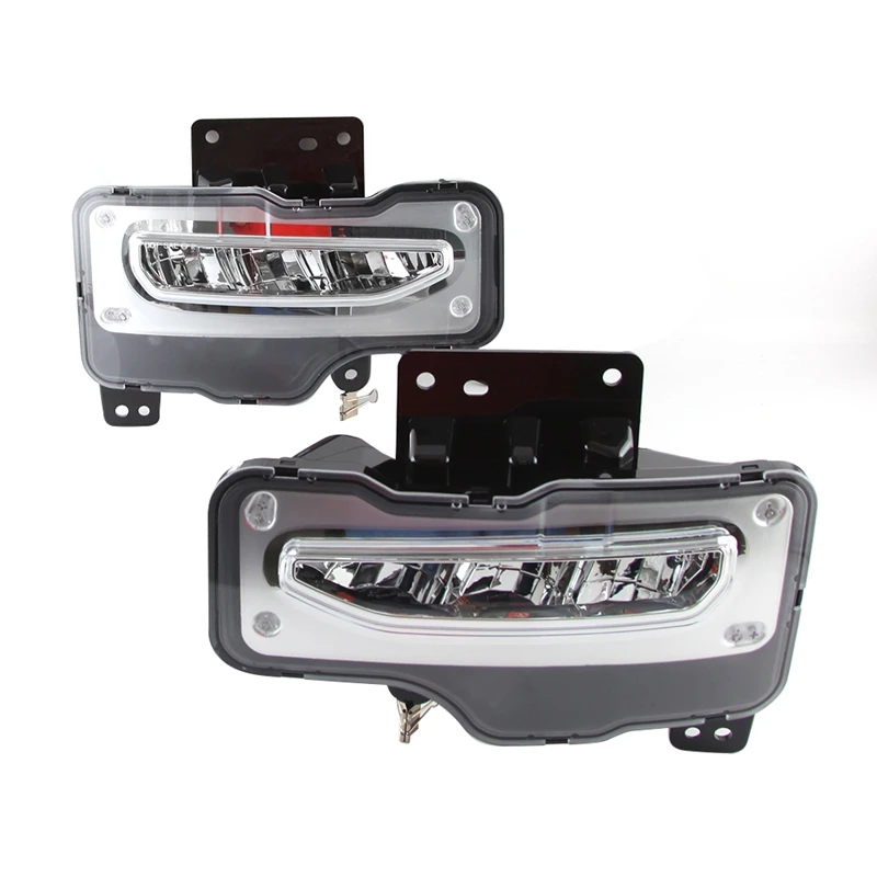 1 Pair LED Daytime Running Light Front Bumper Fog Lights Driving Lamps with Switch for GMC Sierra 1500 2016-2018 |