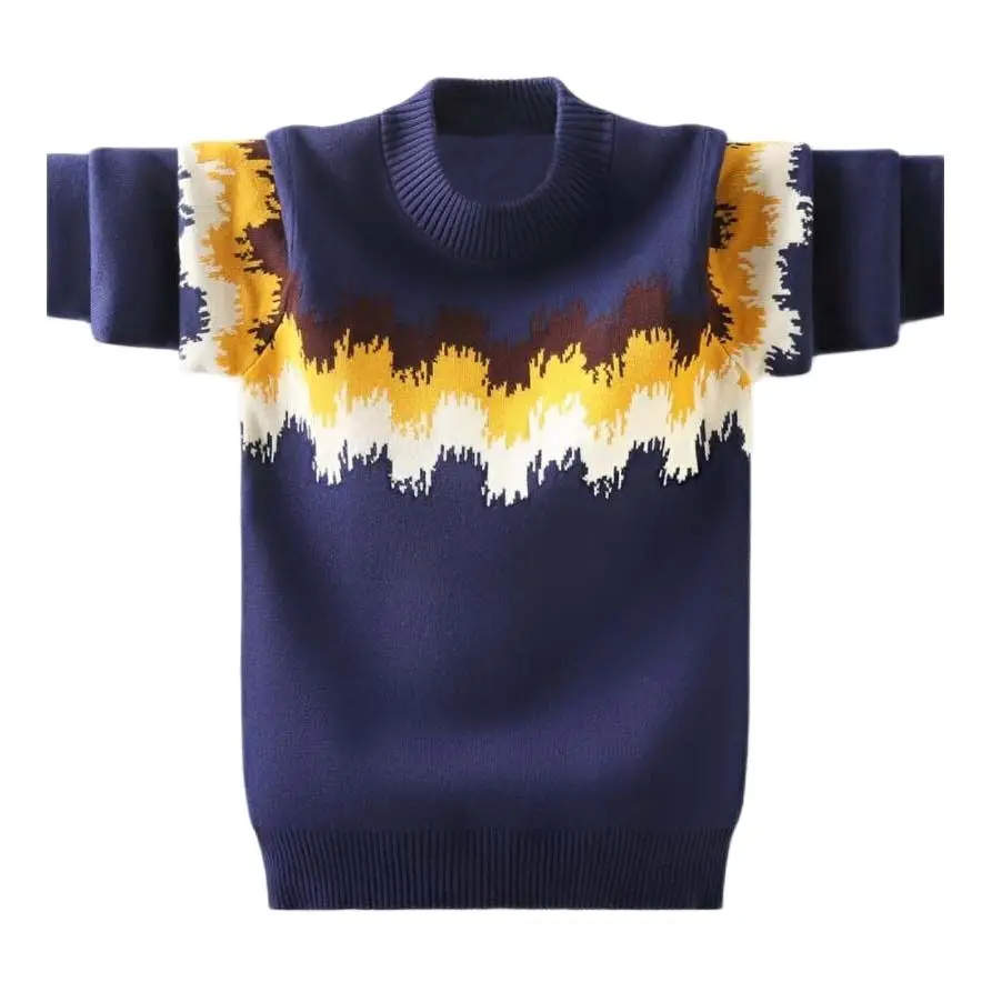 Spring Boys Sweaters 3-17T Kids Warm Jacket Baby Boys Pullovers Long Sleeve Knitted O-neck Quality Teeange Bottoming Shirt