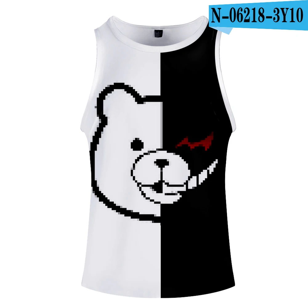 Monokuma игра для psp жилет Топ для мужчин летний жилет без рукавов Модный тренд Повседневная одежда жилет - Цвет: N06218