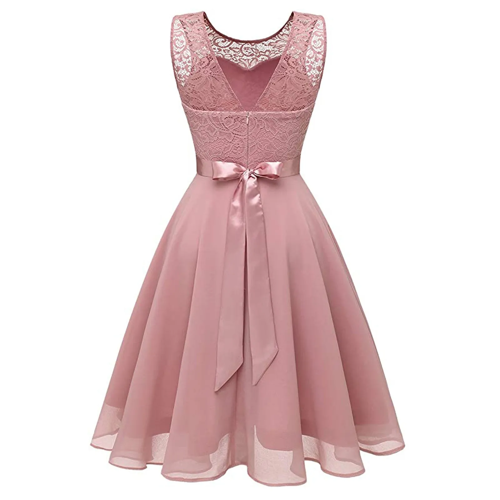 Summer Dresses Women Elegant Lace Sexy Splicing Slim Temperament Button Solid O-Neck Dress Evening Party Dress Vestidos Женский 1