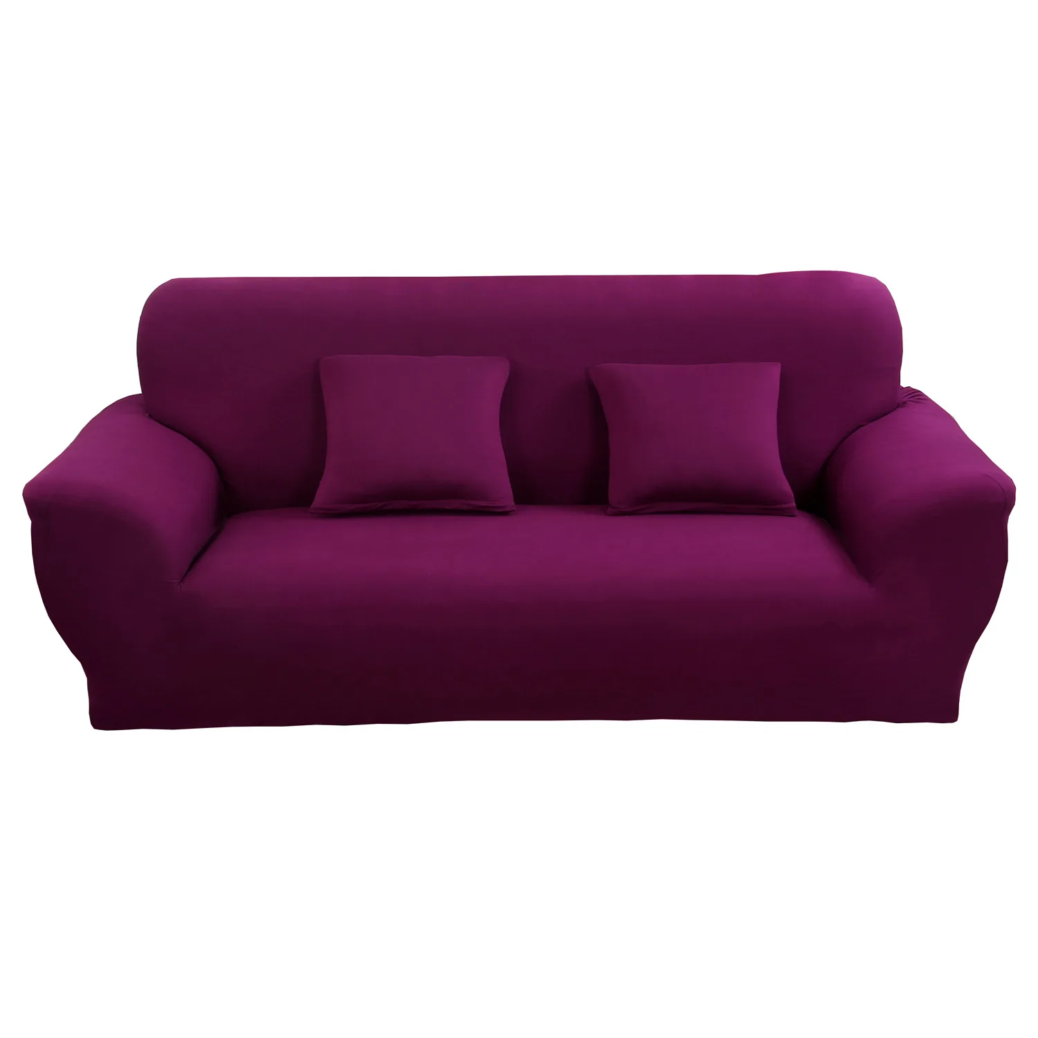 dark purple Твердые Цвет эластичные чехлы для диванов спандекс европейских и американских полиэстер угловой диван кушетка чехол стоматологическое кресло крышка протектор Гостиная 1/2/3/4 местный - Цвет: dark purple