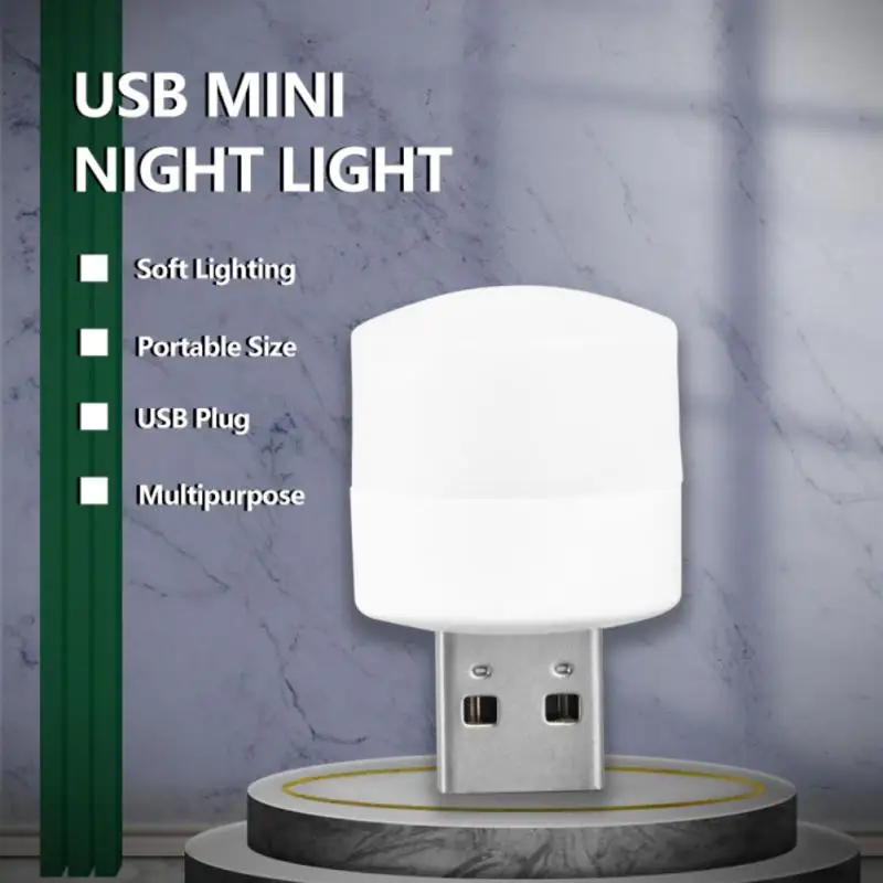 Portable Mini Usb Night Light Led Lamp Small Round Lamp Computer Mobile Power Light Night Light Desk Light Reading Light