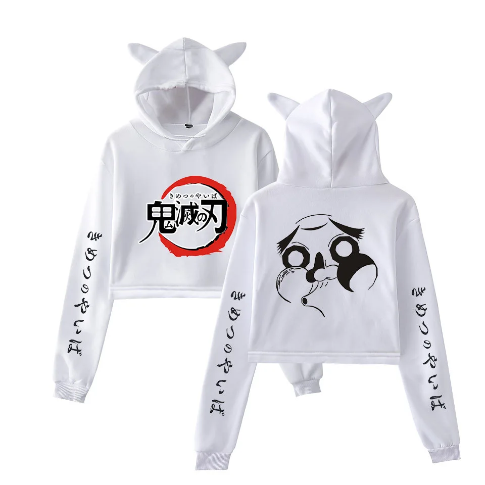 Новая модная Толстовка Kimetsu no Yaiba для женщин и девочек kamado nezuko с принтом укороченный пуловер толстовка с капюшоном XXS-XXL