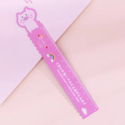 Милые Креативные принадлежности Kawaii для учеников начальной школы мультяшная Милая 15 см линейка может быть согнута мягкая линейка волнистая линейка Лидер продаж - Цвет: Бургундия