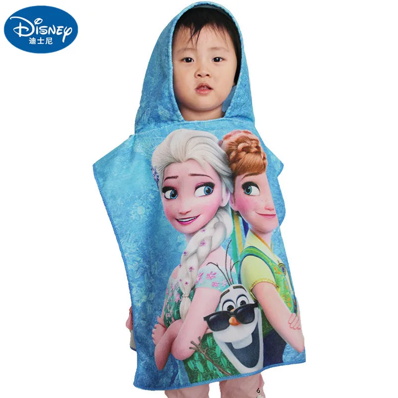 Disney Children's Cartoon Spiderman Frozen Elsa Anna McQueen bath towel baby boy girl beach towel cloak kids gift 50X100cm