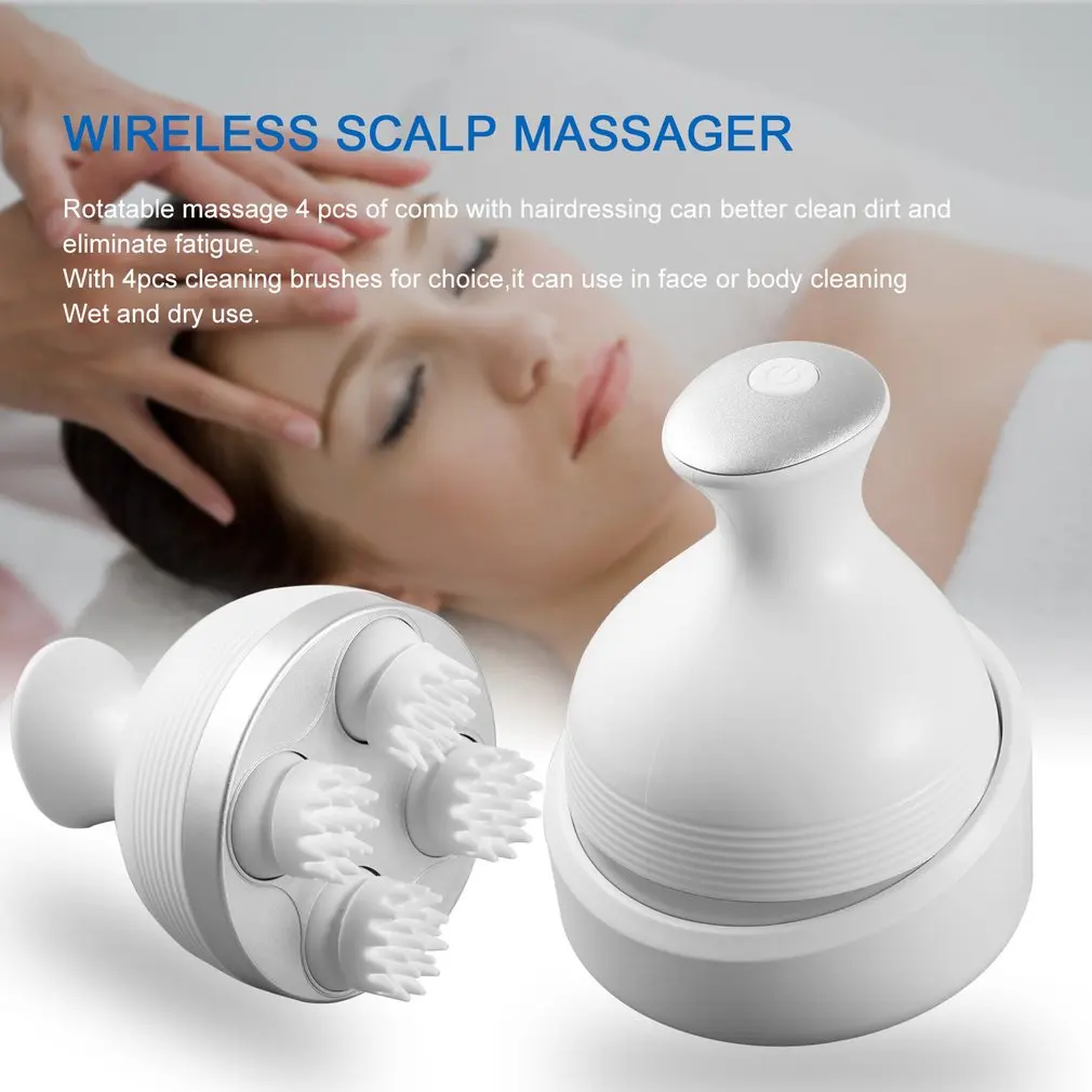 

Waterproof Electric Head Massage Wireless Scalp Massager Prevent Hair Loss Promote Hair Growth Tools Vibrating Brain Care New