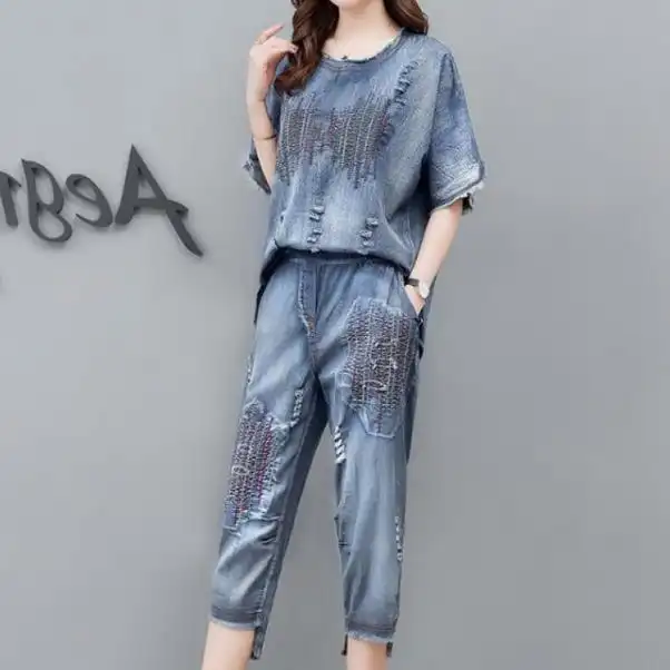 denim co ord set
