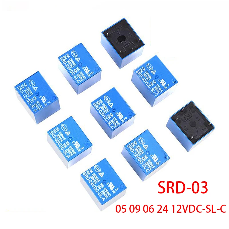 5 шт. релейка SRD-03 05 09 06 24 12VDC-SL-C контактов 3 в 9 6 12 В высокое качество | Электронные