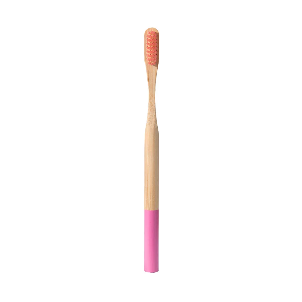 1 шт красочные натуральные бамбуковые ручки экологически чистые взрослые дети деревянные зубные щетки чистка зубов мягкая щетина зубные щетки - Цвет: 07