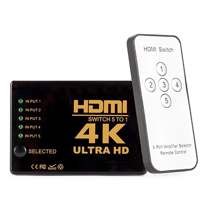 Мини-Коммутатор HDMI 4K HD1080P 3 5 переключатель порта hdmi селектор сплиттер с концентратором ИК пульт дистанционного управления для HD tv DVD tv BOX Z2