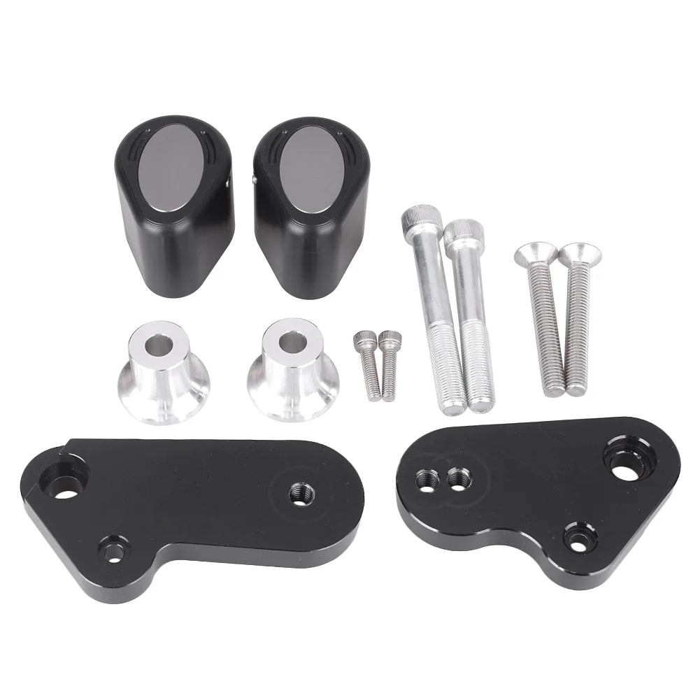 CNC мотоциклетная рама ползунок Краш Pad протектор для Yamaha YZF R1 2009 2010 2001 YZF-R1 алюминий ABS пластик - Цвет: Серый