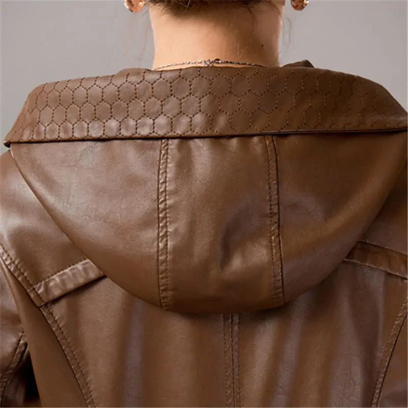 5XL 2019 модные кожаные пальто для женщин среднего возраста Весенняя осенняя одежда