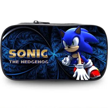 

Hot Game Design Kids Pencil Case Cartoon Sonic the Hedgehog Pattern Students Stationery Storage Box Children's School Pen Bags
