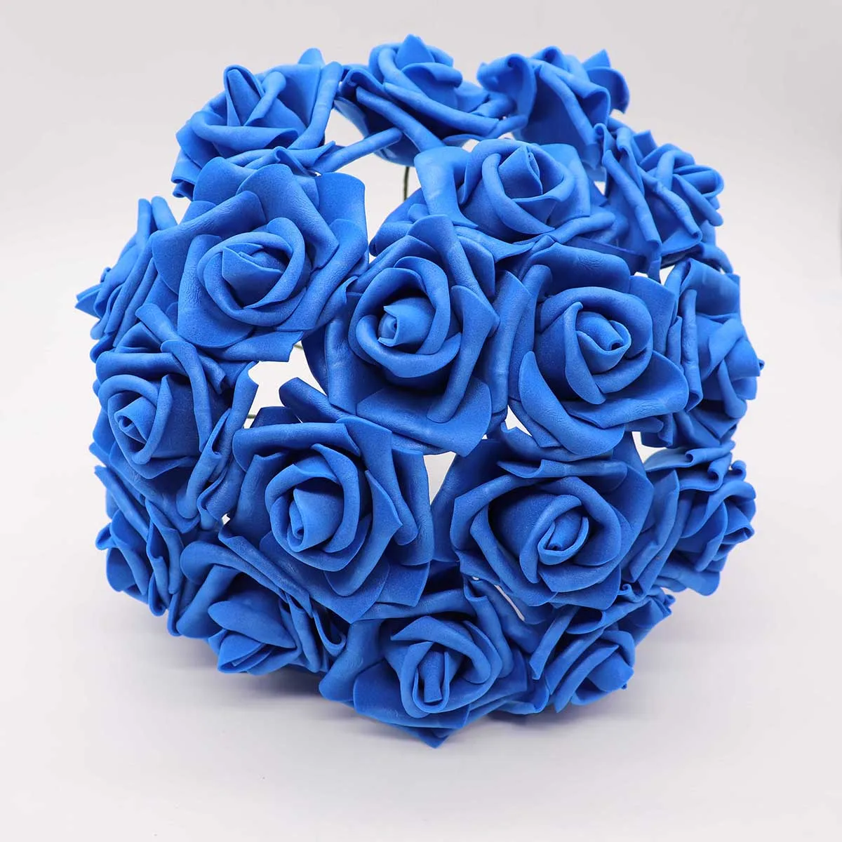 Royal blue 10 голов 8 см Красивые очаровательные Искусственные цветы ПЭ Пена розы цветы невесты Свадебный букет Декор Скрапбукинг DIY принадлежности - Цвет: Royal blue