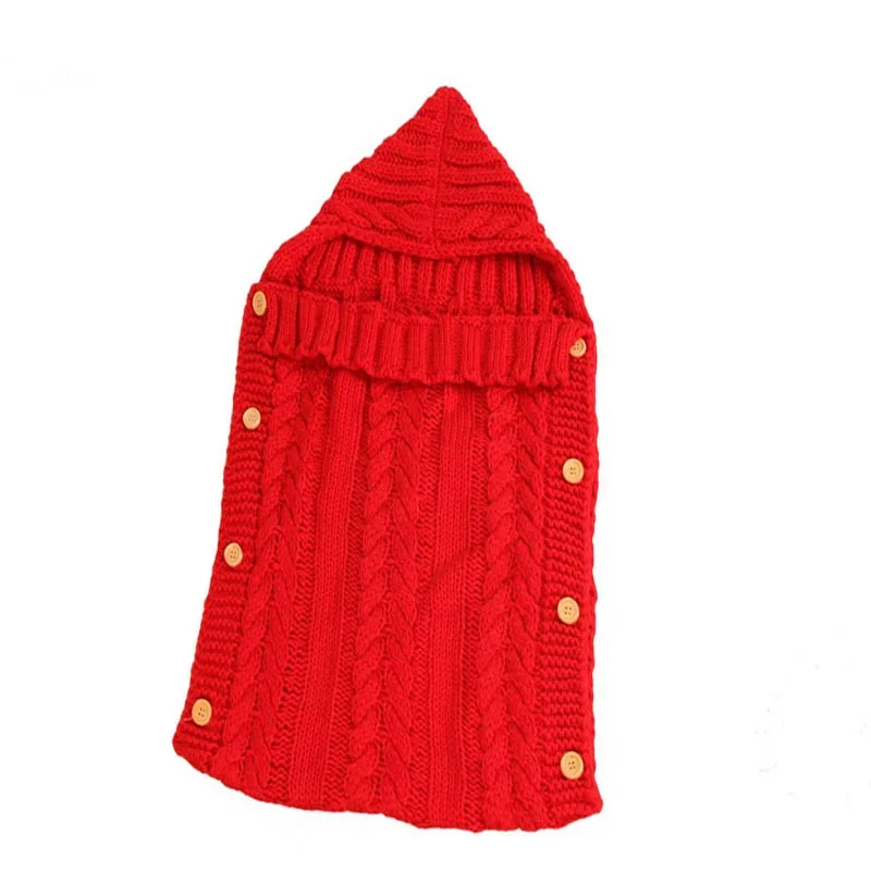 Спальный мешок для прогулочной детской коляски вязанная крючком Детская пеленка для завёртывания для пеленания конверт для ребенка реквизит для фотосъемки одеяла - Цвет: Red