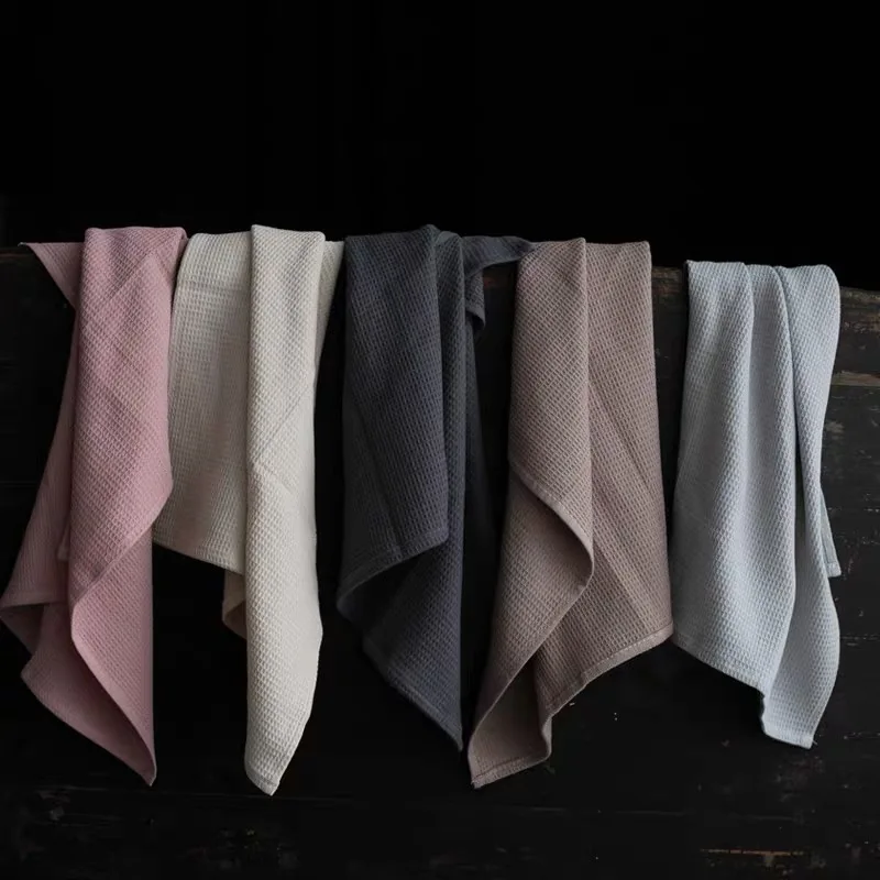 

Waffle Textured Cotton Cloth Art Tea Napkin Heat Insulation Cloth Hand Wipe Good Water Absorption Kitchen Dining Room Cloth