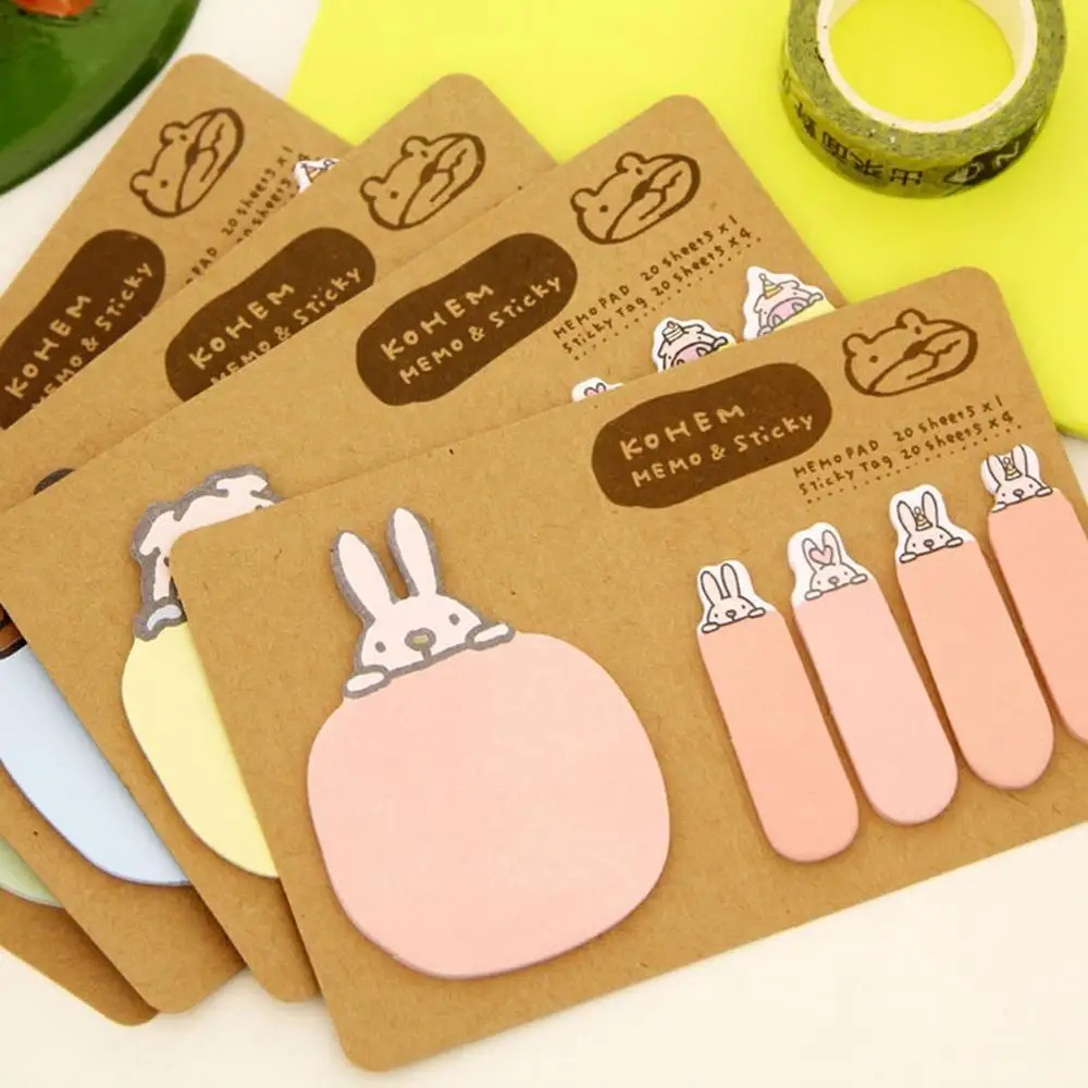 

1pc Cute Memo Pads Kawaii Animal Sticky Notes Post Sticker Scrapbook Diary message notepad School Office Stationery Supplies
