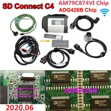 Nieuwe Beste Kwaliteit AM79C874VI Chip Mb Star C4 Mb Sd Connect Compact 4 Diagnostic Tool Met Wifi Functie Met ADG426B chip