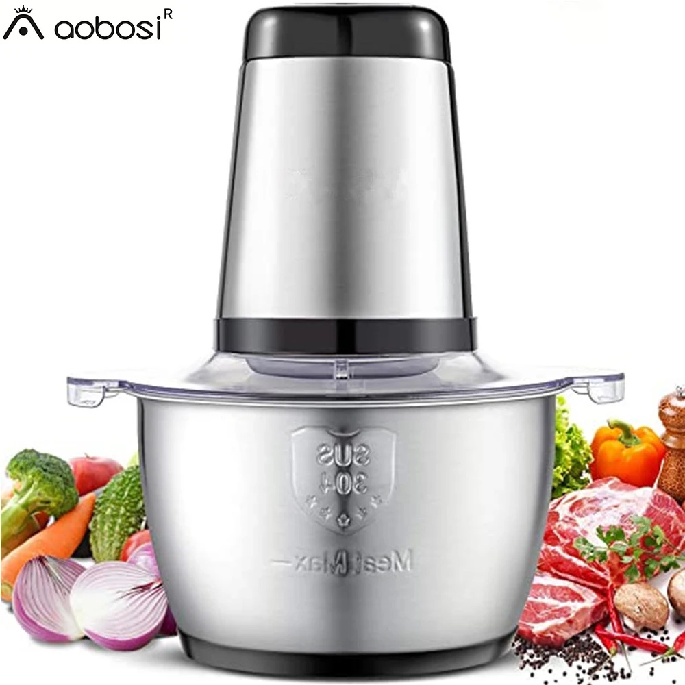 

2 Speeds 300W Stainless steel 1.8L Capacity Electric Chopper Meat Grinder Mincer Food Processor Slicer