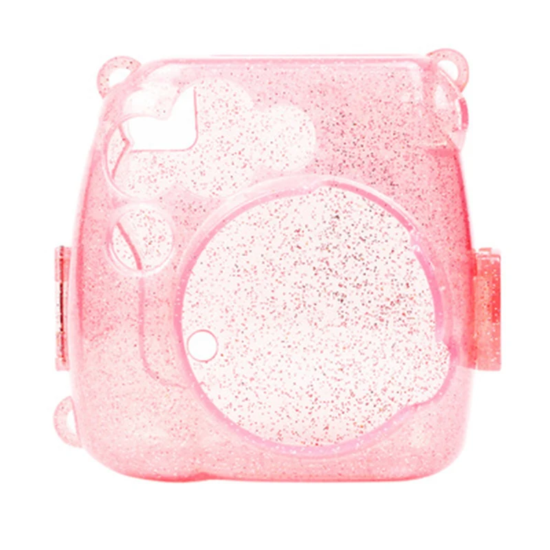Pink Прозрачный защитный чехол для Fuji Fujifilm Instax camera Instant Mini 9 8 8+ аксессуары - Цвет: Pink