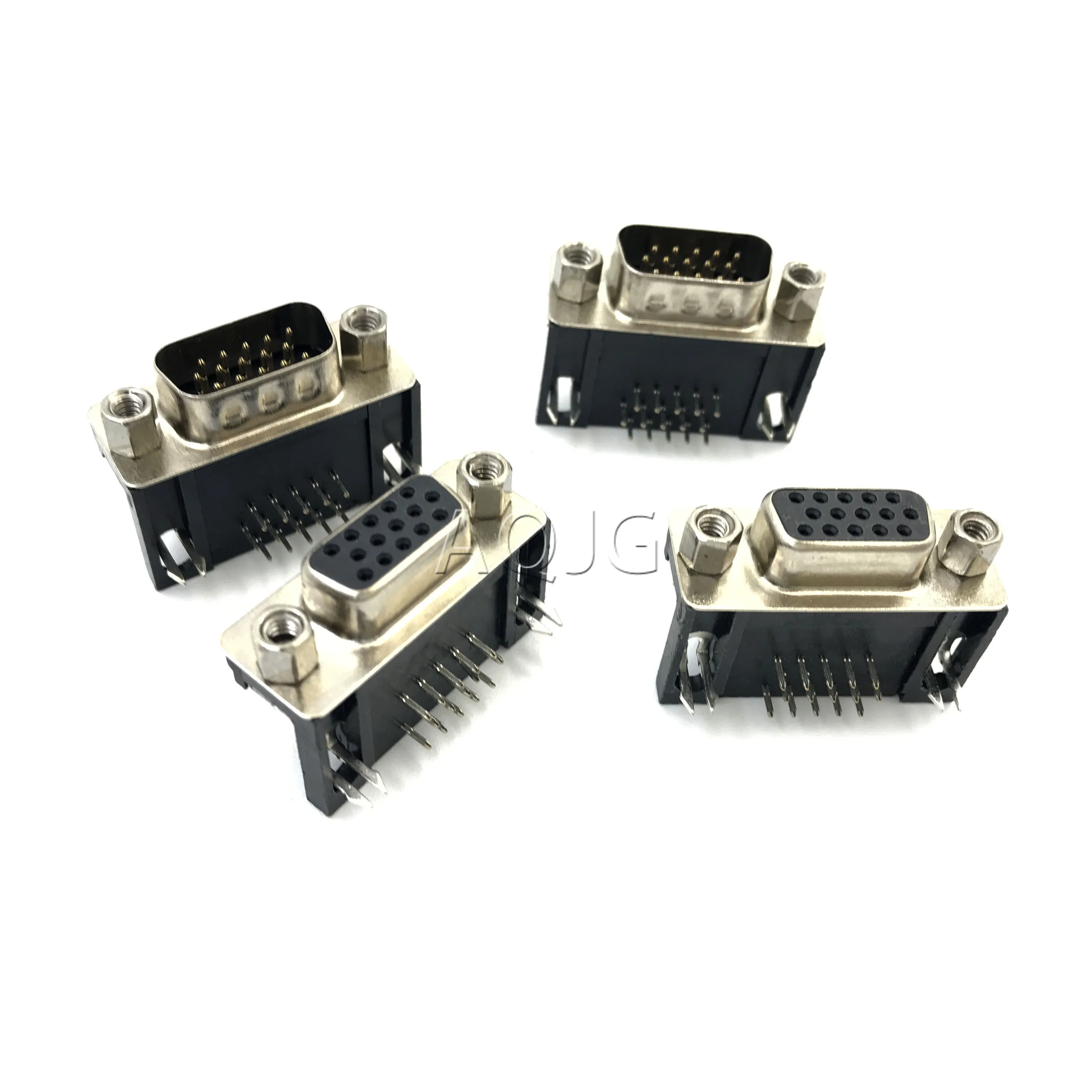 10PCS DB15 DR15 3Rows Parallel Port 15 Pin D Sub Female Male Way PCB 90 Degree Connector Socket Plug VGA Adapter | Компьютеры и офис