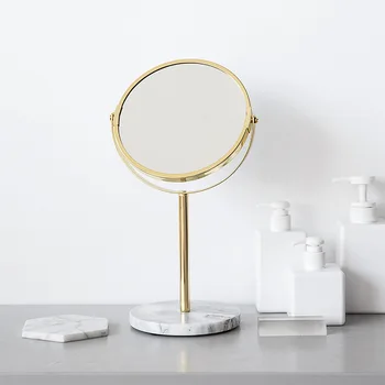 

Creative and simple home marble base makeup decoration bedroom desktop dressing table double-sided decorative mirror LX102917