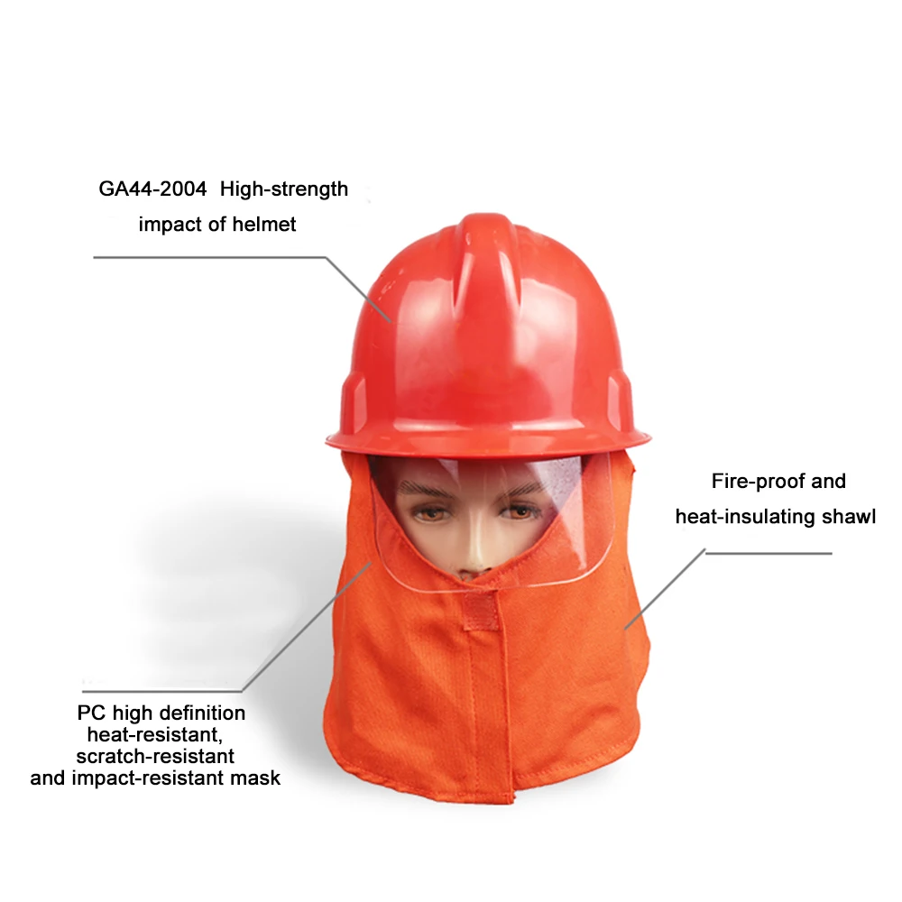 Защитная жесткая шляпа пожарный шлем с огнеупорной изоляцией термостойкая шаль PC против царапин маска пожарный защитный шлем