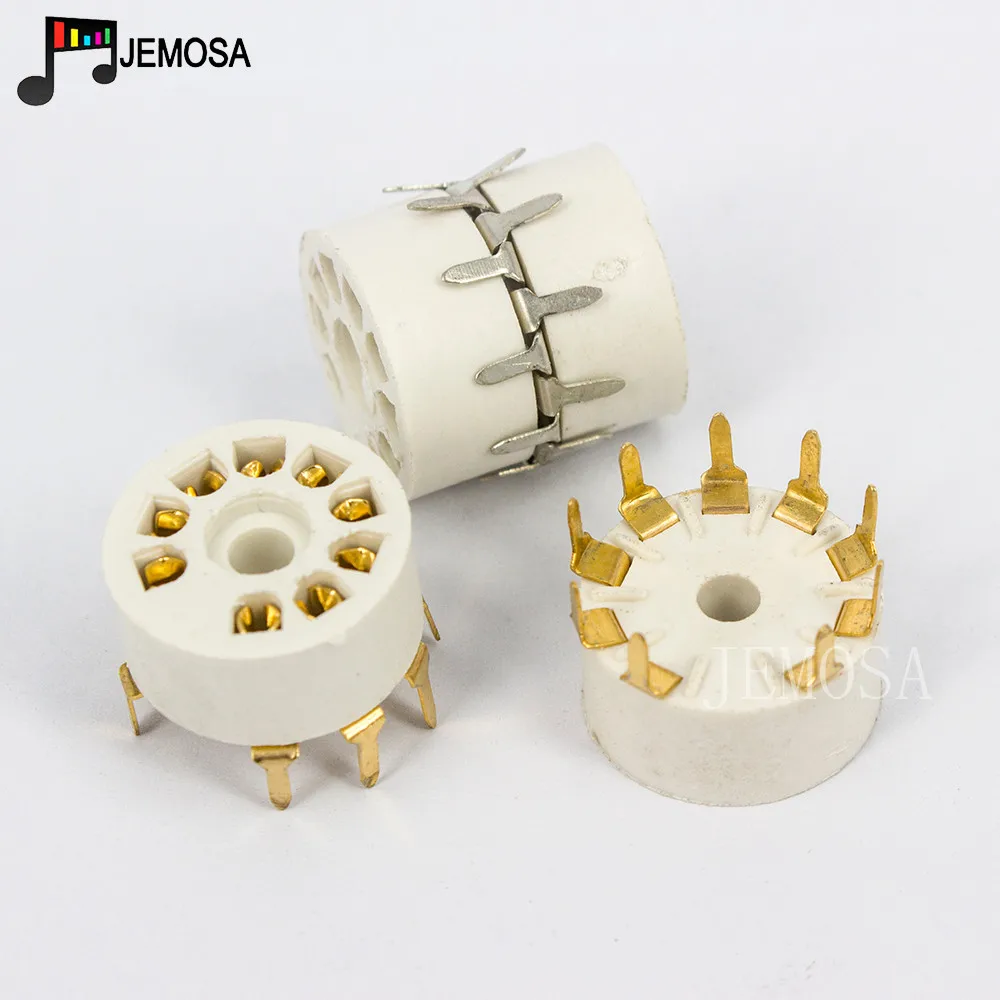Details about   10PCS Gold plated 9Pin ceramic Vacuum tube Socket PCB Mount for 12AX7 EL84 6922 
