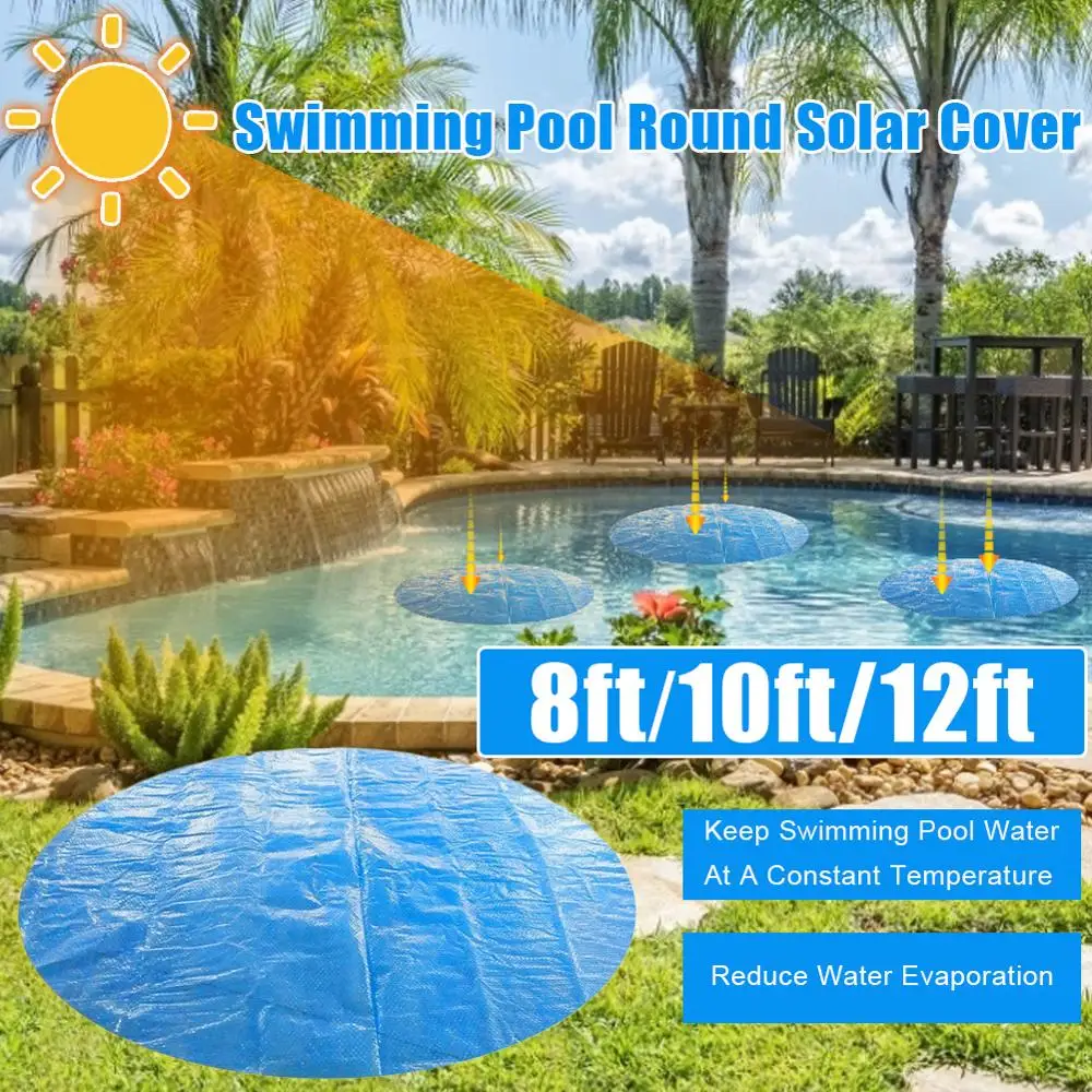 

Radiation Monochrome Swimming Pool Cover 8Ft/10Ft/12Ft Inflatable Swimming Pool Cover Dustproof Rainproof Sunproof Swim Pool