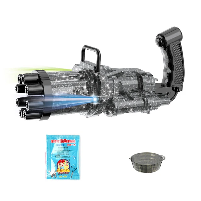 Kids Automatic Gatling Bubble Machine LED Leak-Proof Summer Soap Water Bubble Machine  Maker Blower  For Children Gift Toys 5