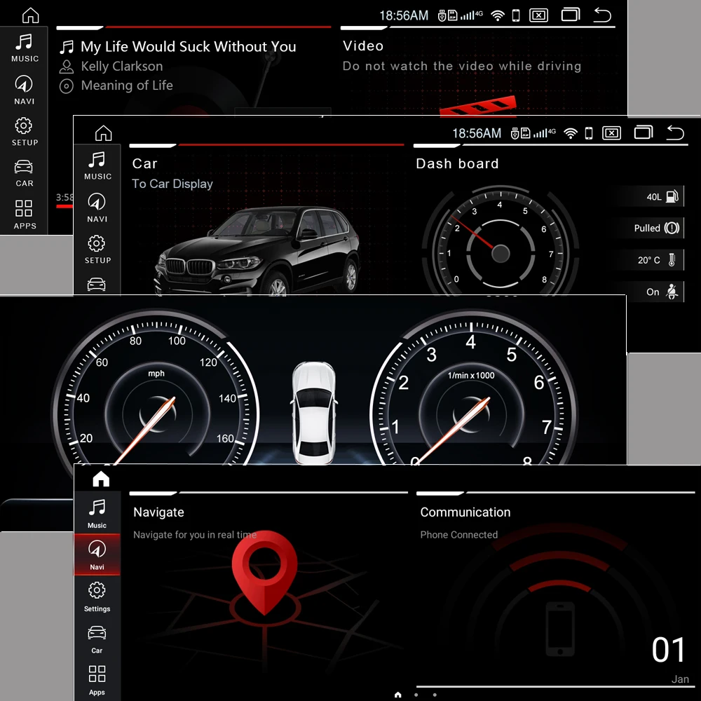 Discount 10.25" IPS Android 9.0 8 core 4GB+64GB with 4G LTE Car Multimedia Player For BMW E70 E71 X5 X6 Bluetooth GPS Navigation Wifi BT 4