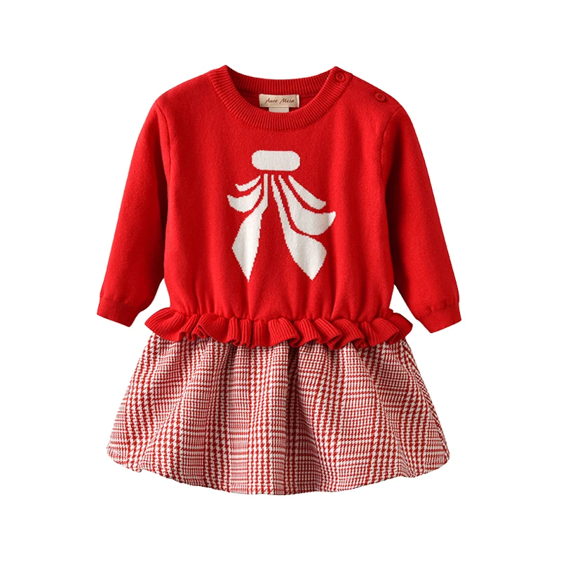 Red Toddler Girl Winter Christmas Dress Long Sleeve Kids Girls Costumes ...