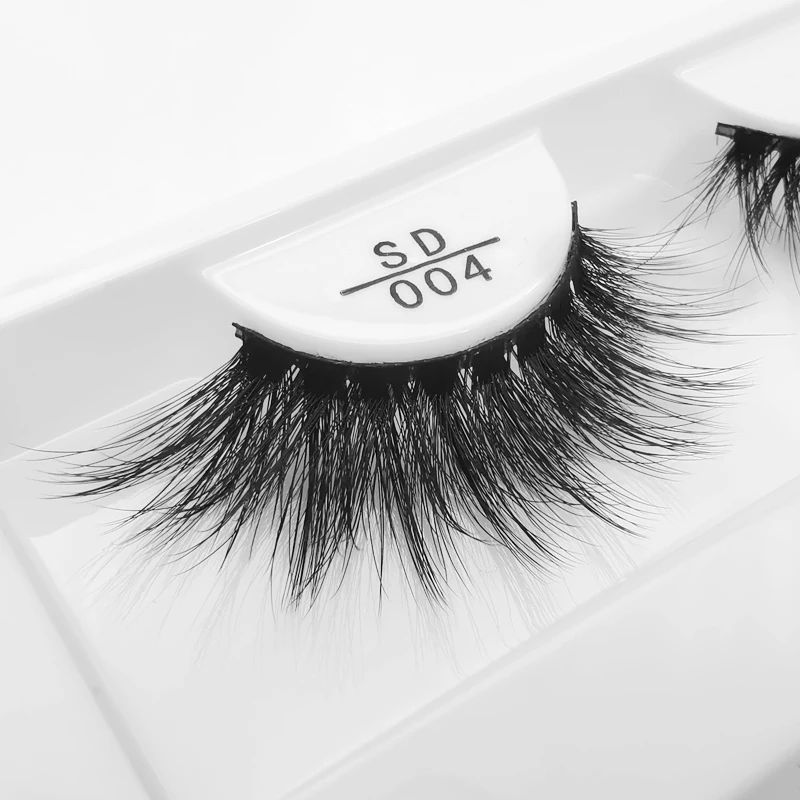 Black Faux Mink False Eyelashes Hand Made Fluffy Dramatic Lashes