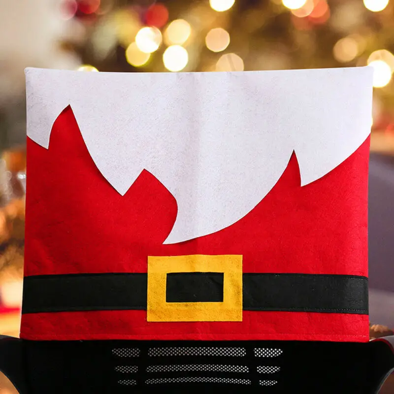 

Christmas Chair Cover Santa Claus Snowman Decorations for Home Chair Back Cover Chair Decor Seat Cover Xmas Dinner Chair Cover