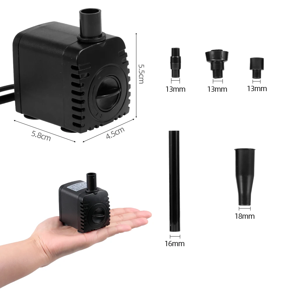 Новый мини ультра тихий USB водяной насос со светодиодной подсветкой для