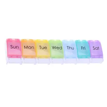 

1PC Weekly Pill Case Colorful Portable 7 Compartment Pill Box Mini Medicine Tablet Organiser Box