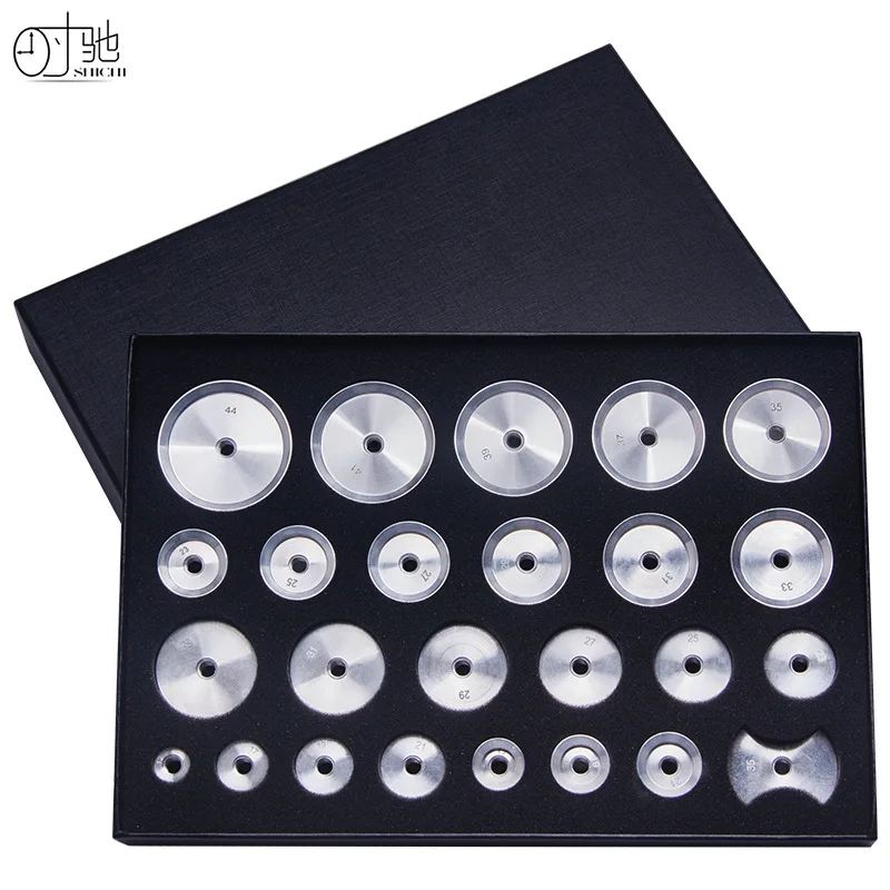 

When Chi Watch Top Grade Aluminum Mold Repair Watch Cap Presser Tool 25 Set Pressure Watch Cover Bottle Cap Pressor Tool