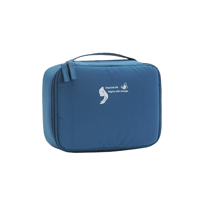 Многофункциональным дорожная косметичка частный ярлык косметические сумки - Цвет: Синий