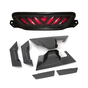 

7 Pcs car Accessories:6 PCS Rear Back Door Handle Catch Cover+Side Handles & 1 PCS Red Led Rear Bumper Tail Brake Lamp for Toyot