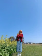 Luck A-Falda vaquera larga Retro Para niña y mujer, falda larga de cintura alta con botones y bolsillos, Vaqueros rectos de talla grande