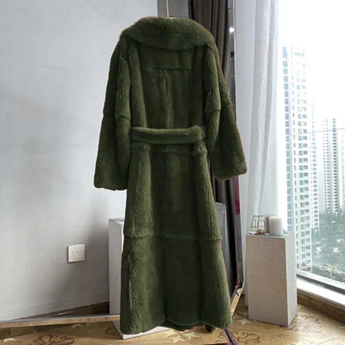 Winter Black Long Faux Fur Coat Sleeve Plus Size Fake Mink Fur