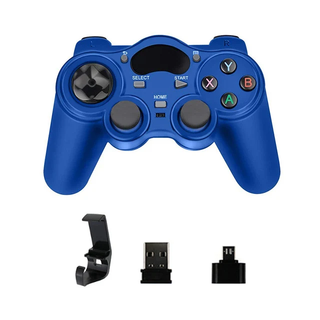 Blue Micro USB 2,4G контроллер геймпад Android беспроводной джойстик Джойстик с OTG конвертером для PS3/смартфон для планшетных ПК Smart tv Box - Цвет: Blue Micro USB
