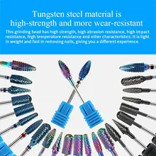 1 шт. цветные сверла для ногтей с покрытием Вольфрамовая сталь шлифовальная насадка для ногтей пилка для ногтей дрель для педикюра Маникюрный Инструмент Фреза