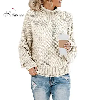 

Suvance 2019 Autumn Winter Casual Knitted Turtleneck 9 Solid Color Sweater Basic Size S-xl Women Loose Pullover Jl-mm77041