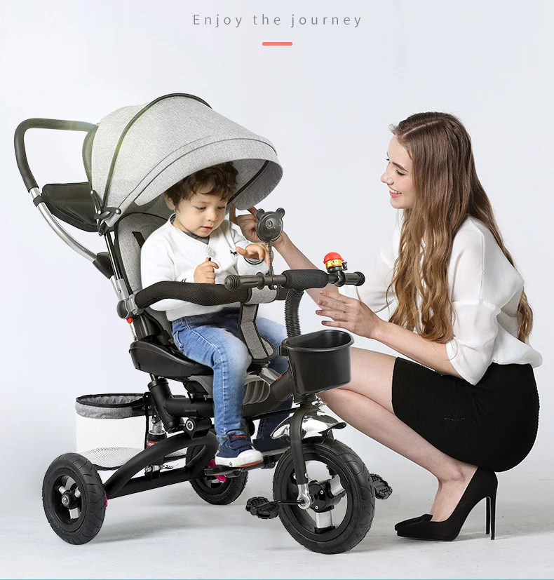 Переноска для младенцев с высоким пейзажем, сумка для мам, 3 колеса, противоударные шины, велосипедная Складная Вращающаяся коляска, детская тележка для новорожденных